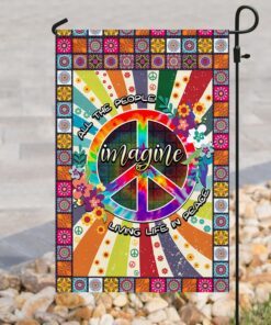 living life in peace hippie flag 4949