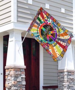 living life in peace hippie flag 6347