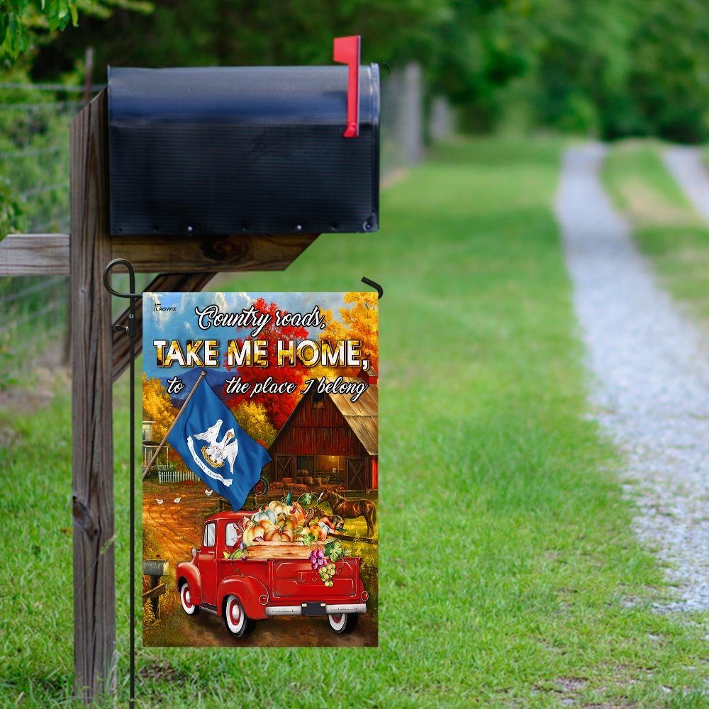 Louisiana - Country Roads, Take Me Home, To The Place I Belong Flag - Image 9