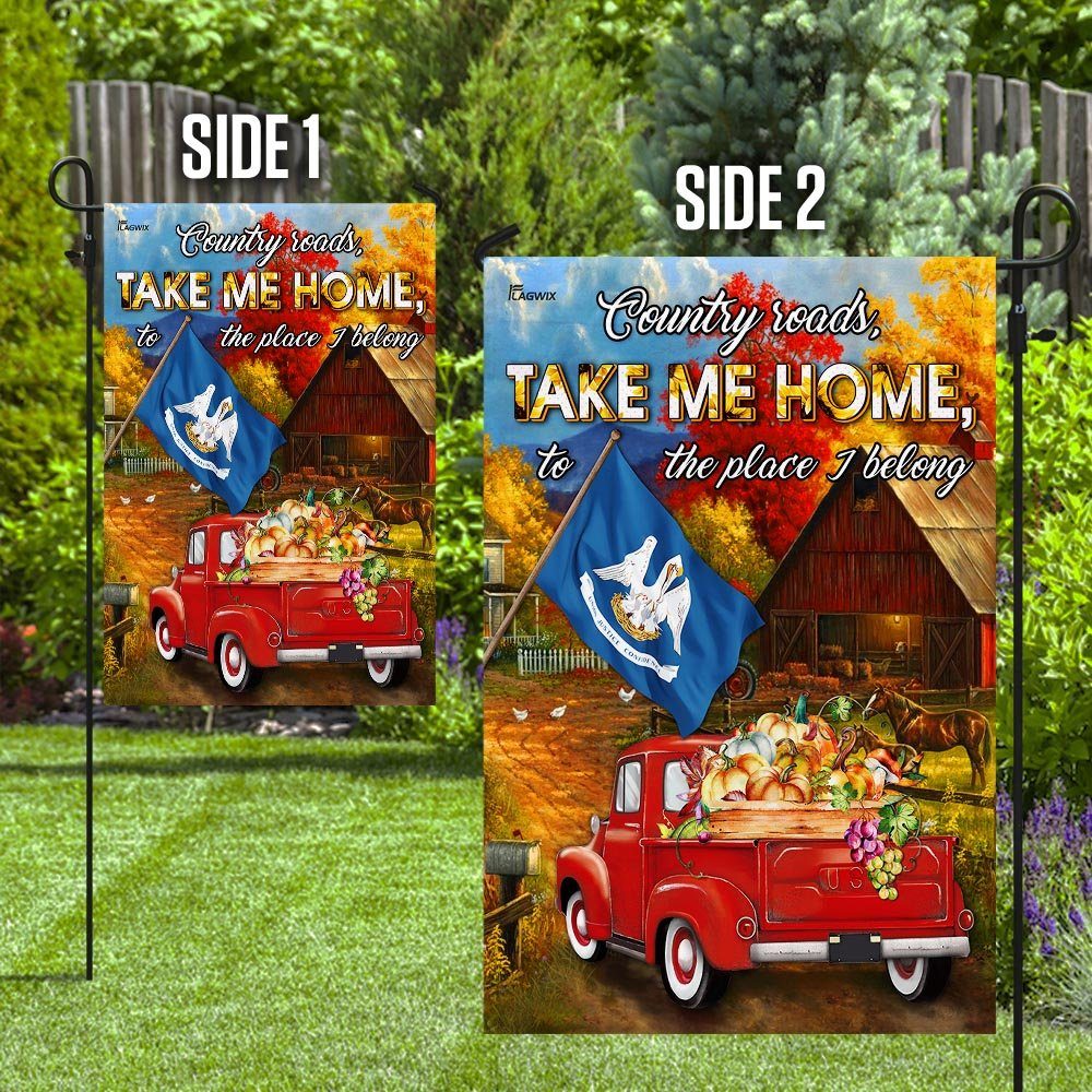 Louisiana - Country Roads, Take Me Home, To The Place I Belong Flag - Image 8