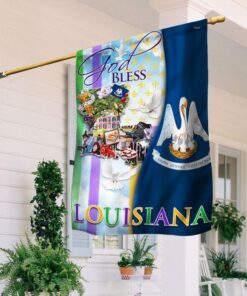 louisiana flag god bless louisiana two sided flag tpt830f 1297