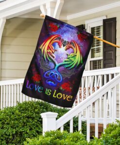 love is love. couple dragon lgbt pride flag 8862