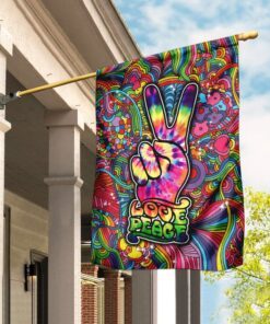 Love Peace Hippie Flag