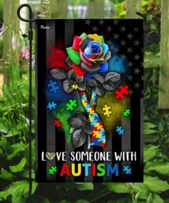 love someone with autism flag 2653