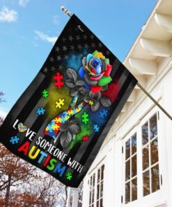 love someone with autism flag 3008