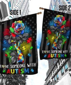 love someone with autism flag 8965