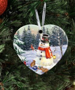 lovely snowman ceramic ornament 3288
