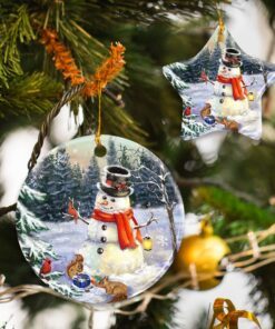Lovely Snowman Ceramic Ornament
