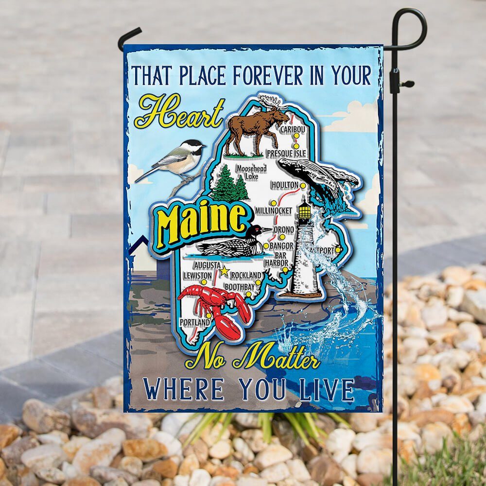 Maine - That Place Forever In Your Heart No Matter Where You Live Flag - Image 8