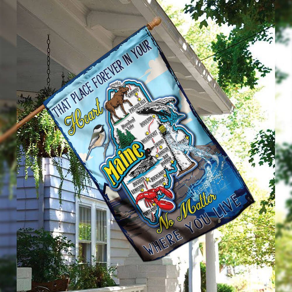 Maine - That Place Forever In Your Heart No Matter Where You Live Flag - Image 3