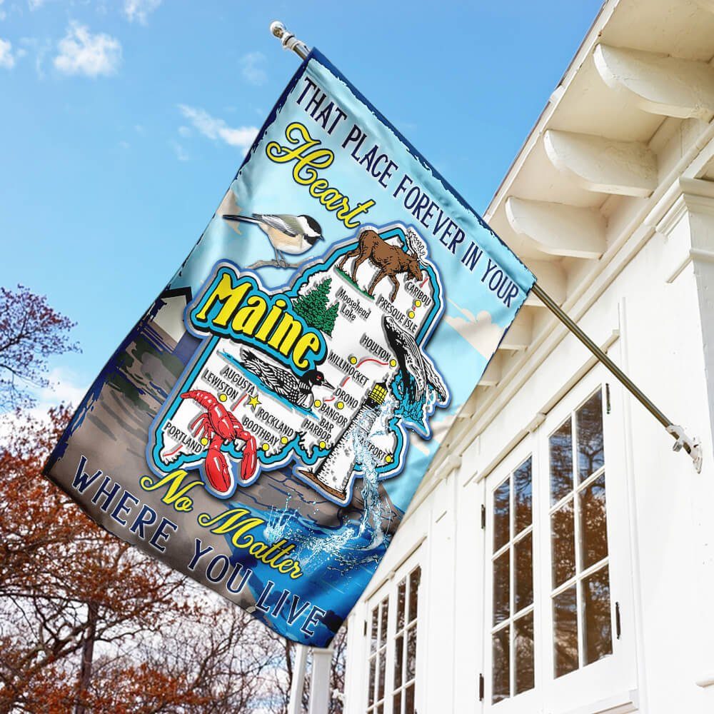 Maine - That Place Forever In Your Heart No Matter Where You Live Flag - Image 2