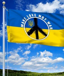 make love, not war. peace sign ukraine grommet flag thn3779gfv1 3083