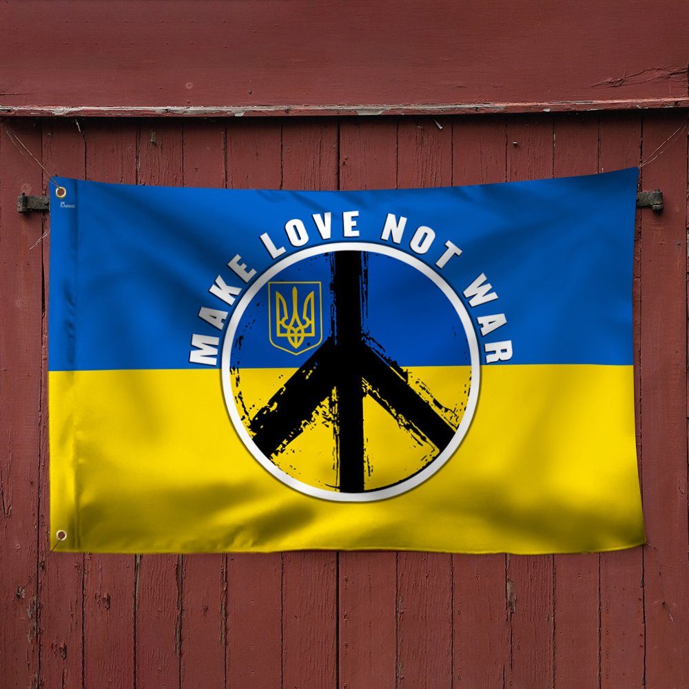 Make Love, Not War. Peace Sign Ukraine Grommet Flag THN3779GFv1 - Image 4