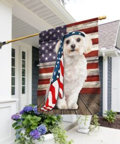 Maltese Dog Flag Charming Dog NTB216Fv14