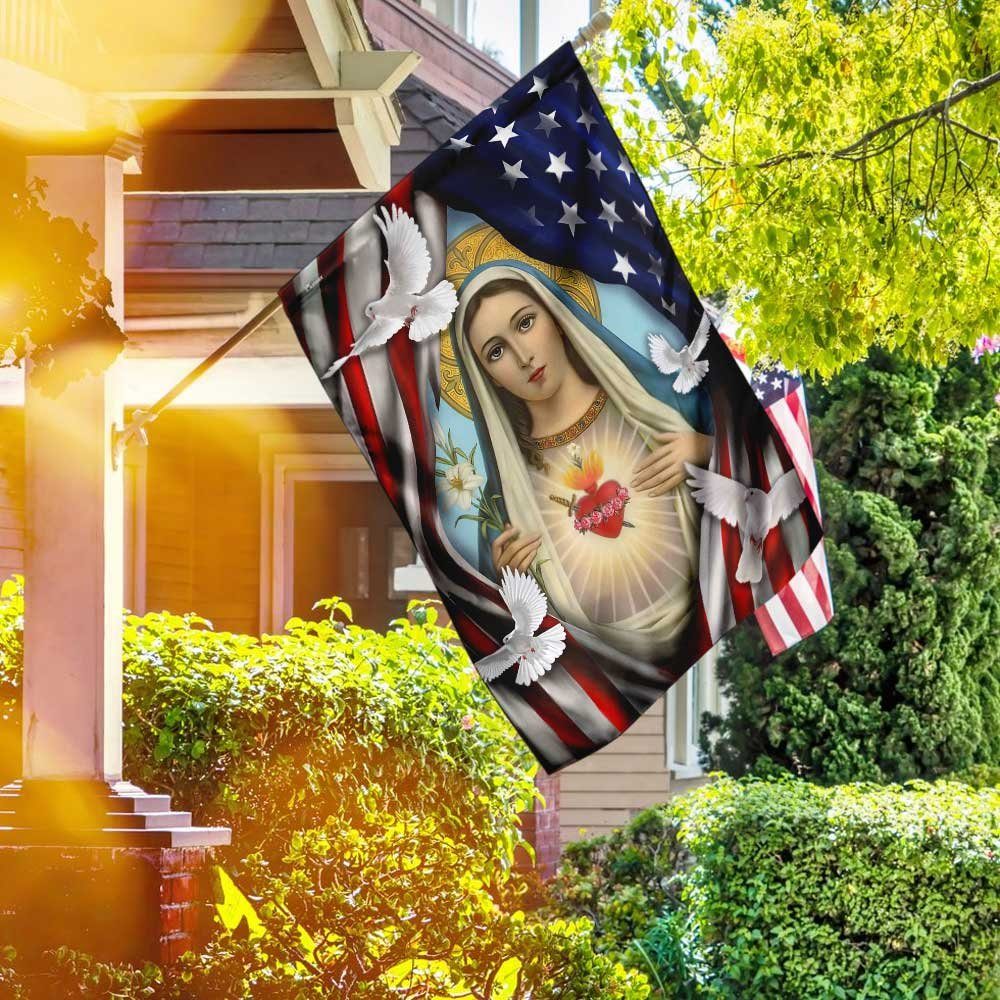 Mama Mary American Flag