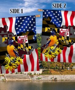 maryland flag baltimore oriole and black eyed susan, maryland us flag tpt766f 3097