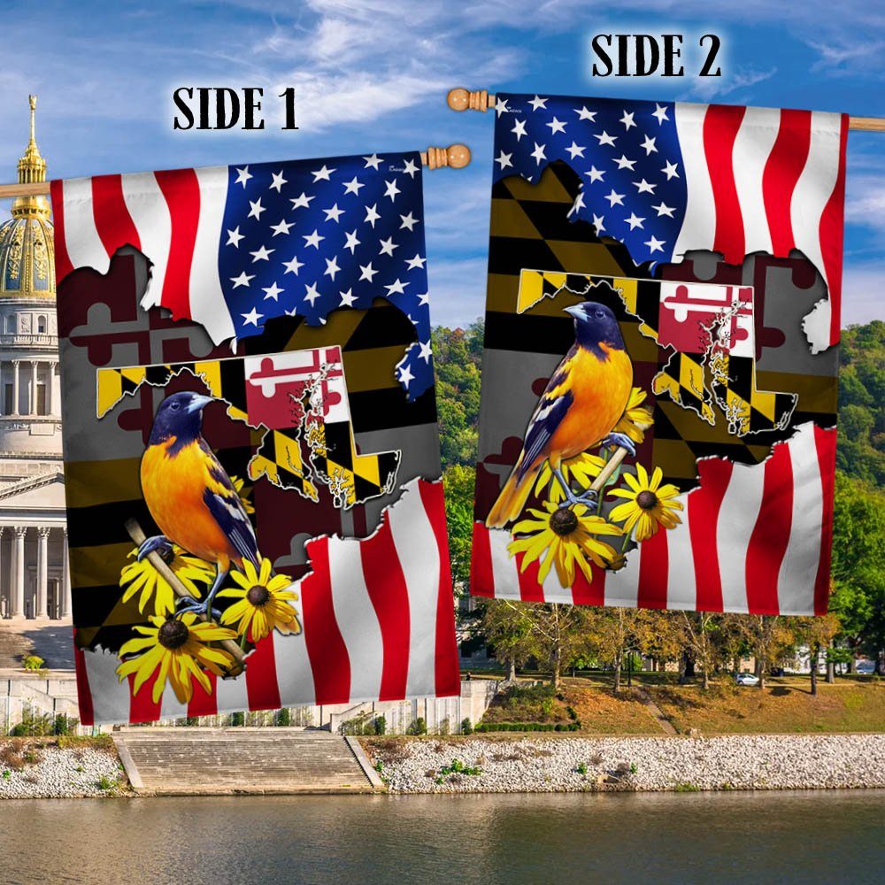 Maryland Flag Baltimore Oriole And Black-eyed Susan, Maryland US Flag TPT766F - Image 3