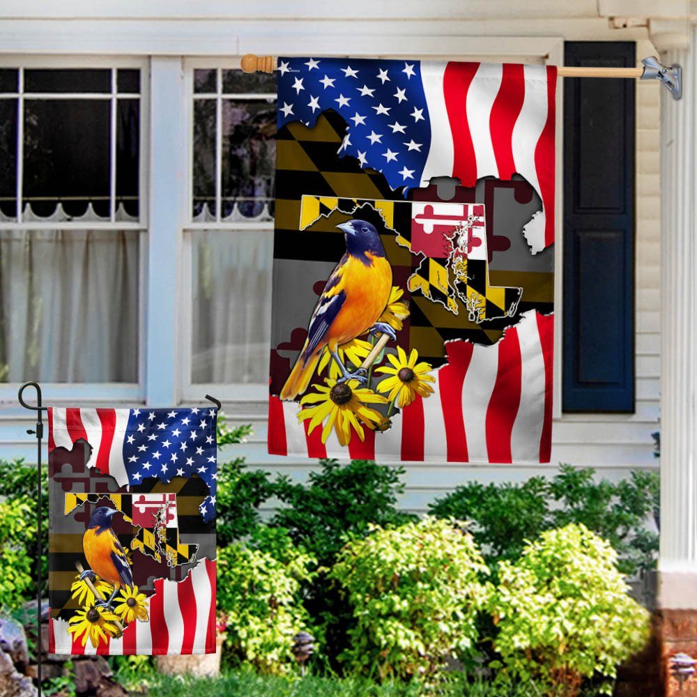 Maryland Flag Baltimore Oriole And Black-eyed Susan, Maryland US Flag TPT766F - Image 4