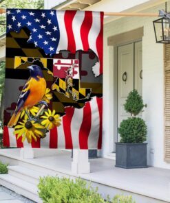 maryland flag baltimore oriole and black eyed susan, maryland us flag tpt766f 7942