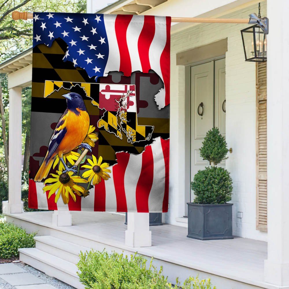 Maryland Flag Baltimore Oriole And Black-eyed Susan, Maryland US Flag TPT766F - Image 2