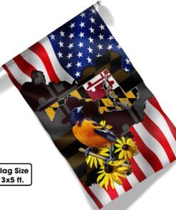 maryland flag baltimore oriole and black eyed susan, maryland us flag tpt766f 8753