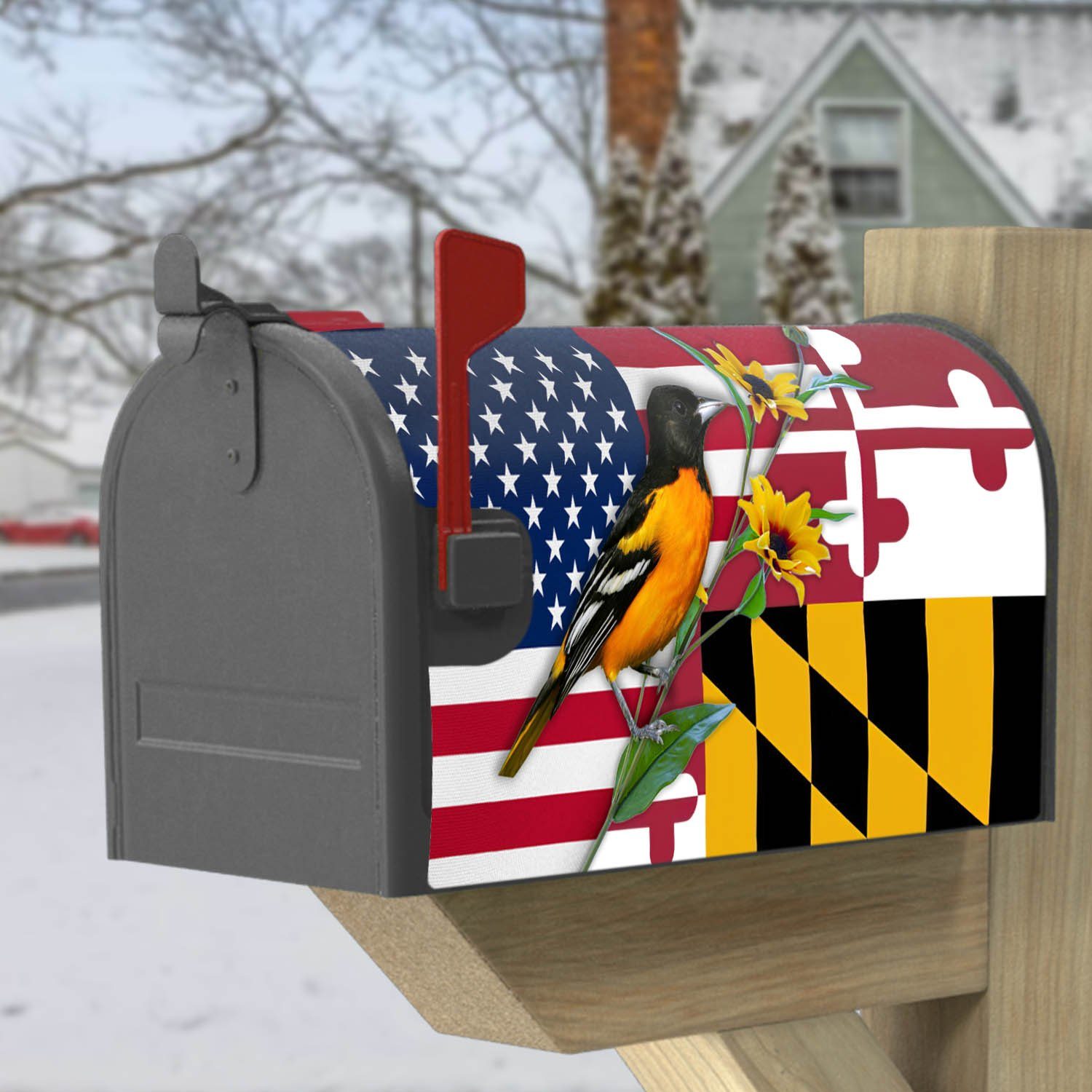 Maryland Garden Flag & Mailbox Cover Baltimore Oriole With Black-eyed Susan BNN326MF - Image 4