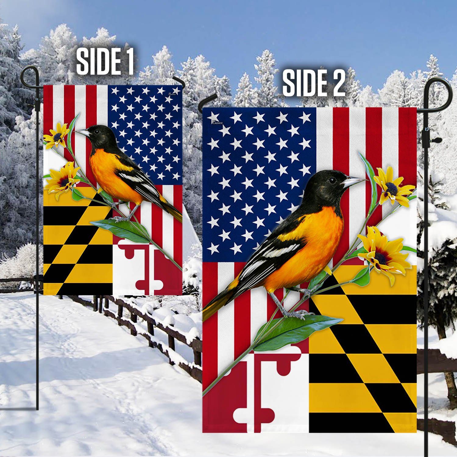Maryland Garden Flag & Mailbox Cover Baltimore Oriole With Black-eyed Susan BNN326MF - Image 7
