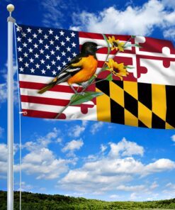 Maryland Grommet Flag Baltimore Oriole And Black-eyed Susan BNN326GF