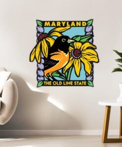 maryland metal sign baltimore oriole and black eyed susan bnn443ms 2192