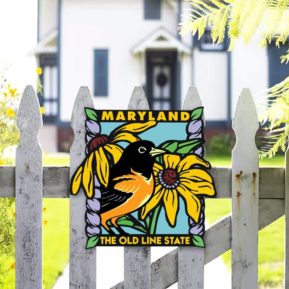 Maryland Metal Sign Baltimore Oriole And Black-eyed Susan BNN443MS - Image 5