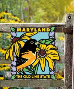 Maryland Metal Sign Baltimore Oriole And Black-eyed Susan BNN443MS