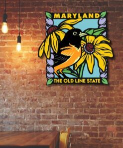 maryland metal sign baltimore oriole and black eyed susan bnn443ms 8176