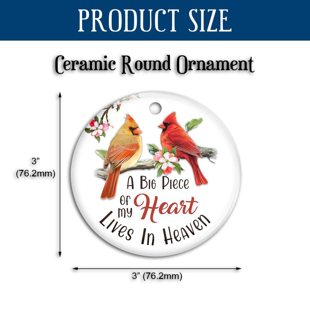 Memorial Cardinal Ornament,  A Big Piece Of My Heart Lives In Heaven, Sympathy Gift, Christmas Tree Ornament, Ceramic Ornament MLN567O - Image 7