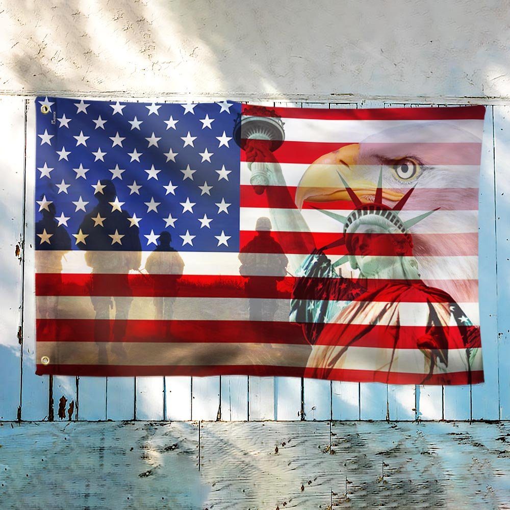 Memorial Day. American Eagle Freedom Independence Day Flag THH3379GFv1 - Image 3