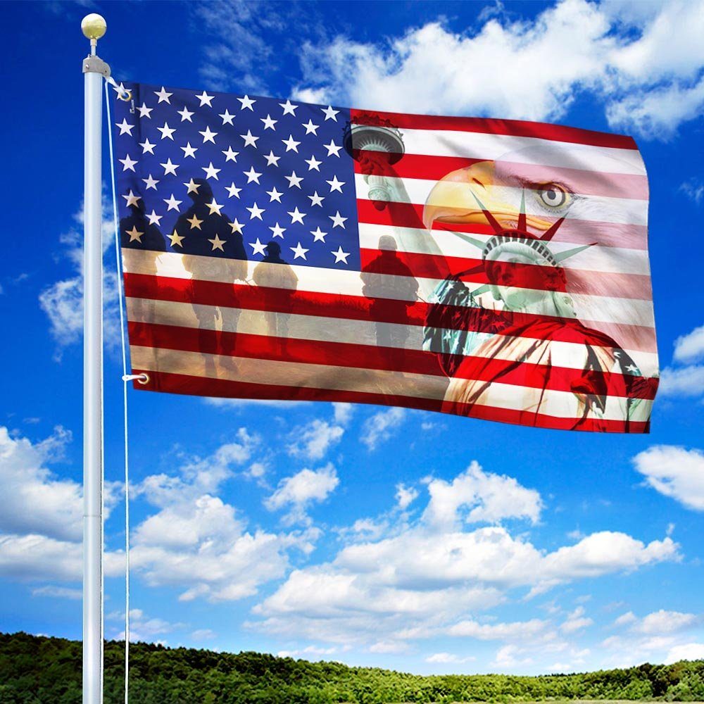 Memorial Day. American Eagle Freedom Independence Day Flag THH3379GFv1 - Image 2