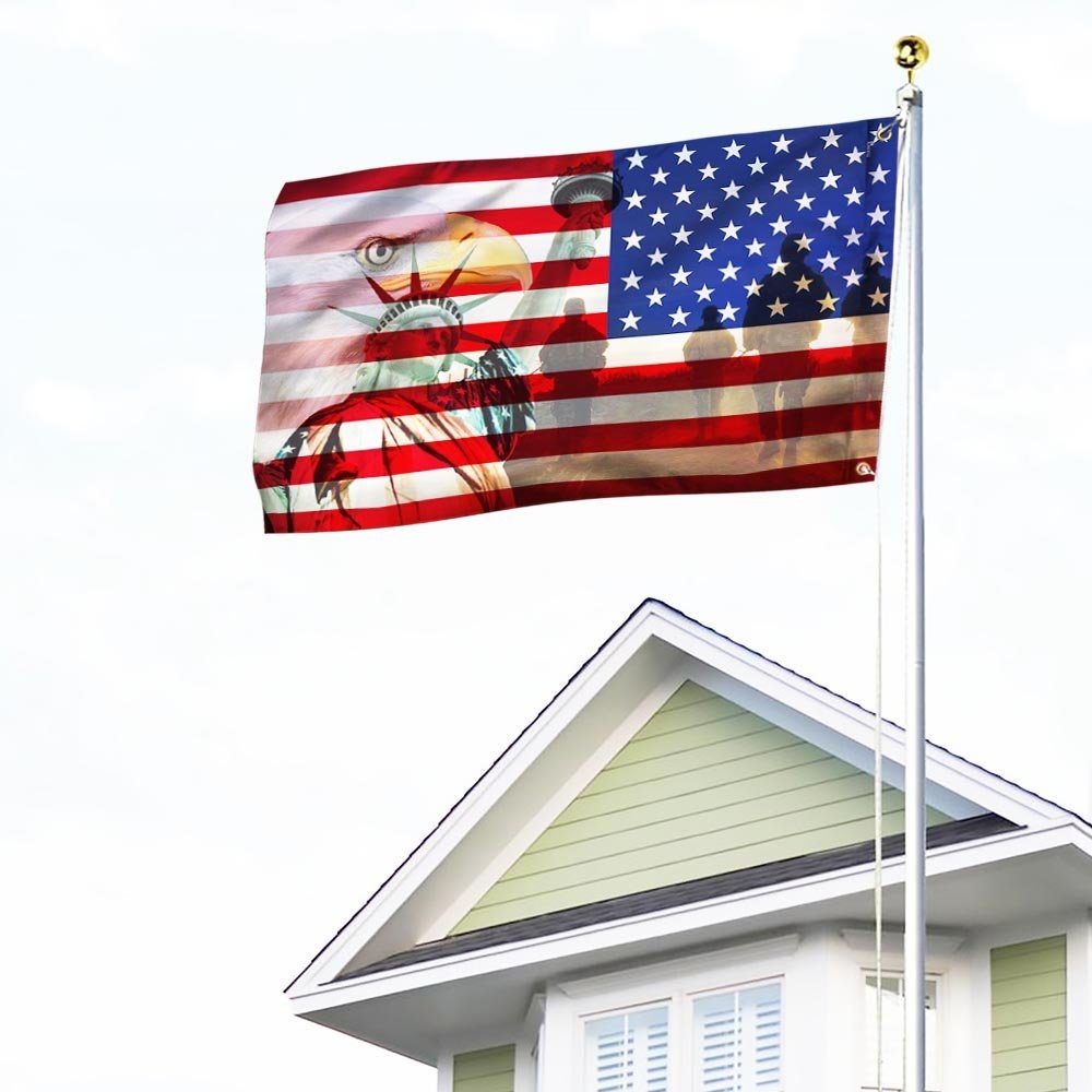 Memorial Day. American Eagle Freedom Independence Day Flag THH3379GFv1 - Image 4