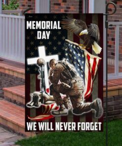 memorial day. remember and honor veteran american eagle two sided flag tpt776fv1 1099