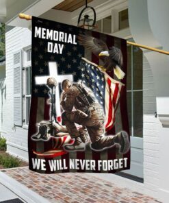 memorial day. remember and honor veteran american eagle two sided flag tpt776fv1 3193