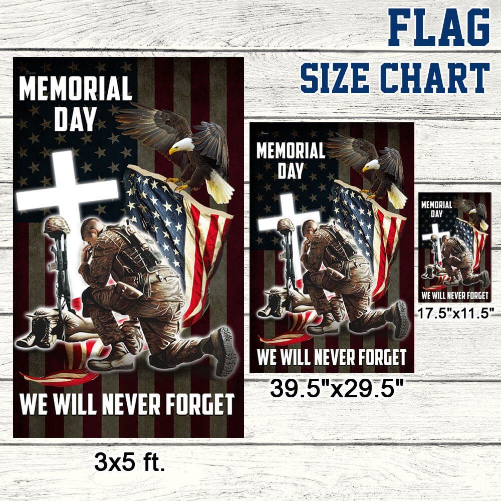 Memorial Day. Remember and Honor Veteran American Eagle Two-Sided Flag TPT776Fv1 - Image 9