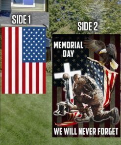 memorial day. remember and honor veteran american eagle two sided flag tpt776fv1 5583