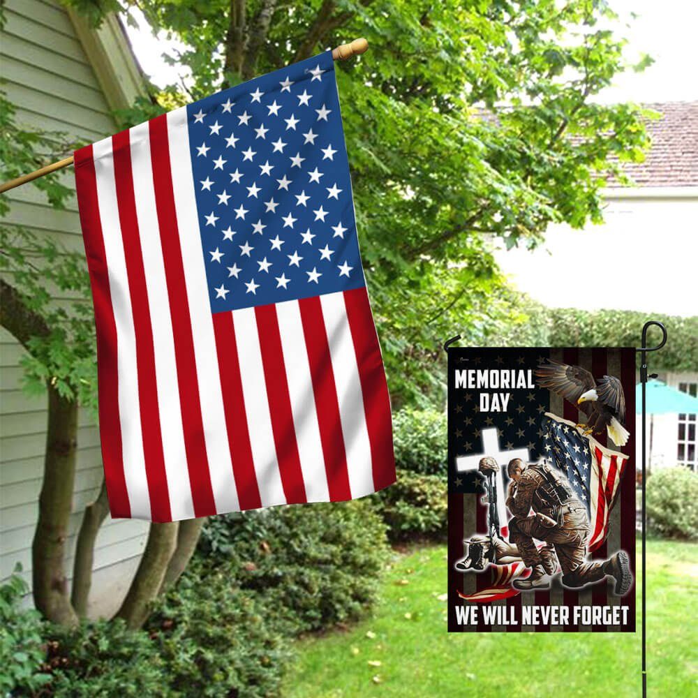 Memorial Day. Remember and Honor Veteran American Eagle Two-Sided Flag TPT776Fv1 - Image 7