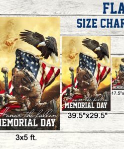 memorial day. remember and honor veteran american eagle two sided flag tpt787f 5354