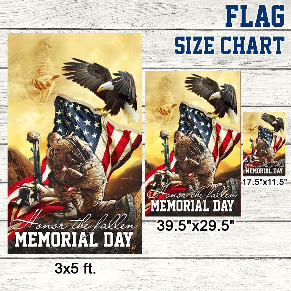 Memorial Day. Remember and Honor Veteran American Eagle Two-Sided Flag TPT787F - Image 9