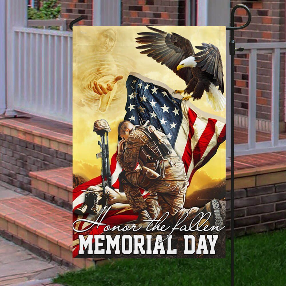 Memorial Day. Remember and Honor Veteran American Eagle Two-Sided Flag TPT787F - Image 5