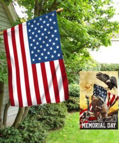 memorial day. remember and honor veteran american eagle two sided flag tpt787f 7414