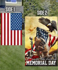 memorial day. remember and honor veteran american eagle two sided flag tpt787f 8738