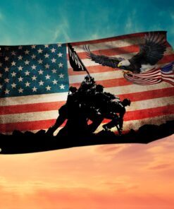 Memorial Day Flag American Eagle Veteran Grommet Flag QTR127GF