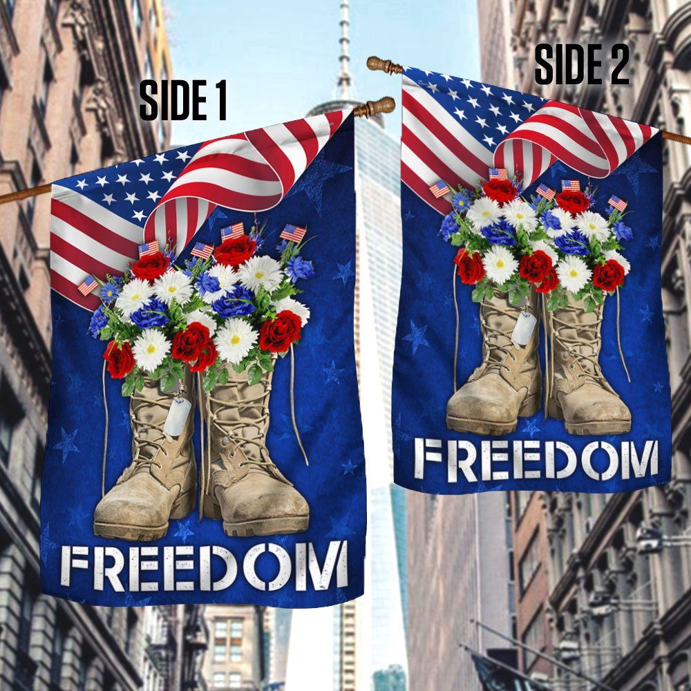 Memorial Day Flag Independence Day Patriotic American Veteran Combat Boots Flag MLN141F - Image 2