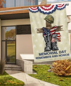 Memorial Day Flag Remember And Honor Black Boots TQN1009Fv3