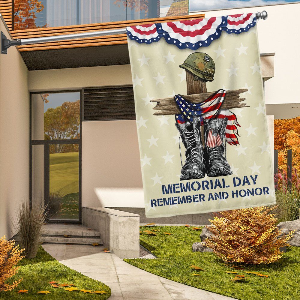 Memorial Day Flag Remember And Honor Black Boots TQN1009Fv3